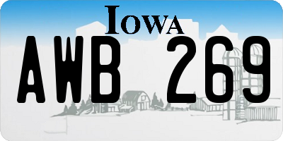 IA license plate AWB269