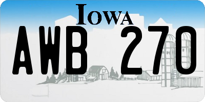 IA license plate AWB270