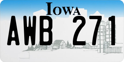 IA license plate AWB271