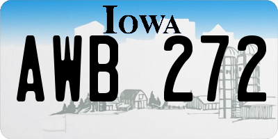 IA license plate AWB272