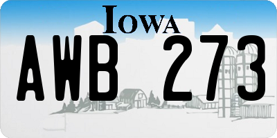IA license plate AWB273