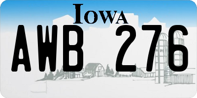 IA license plate AWB276