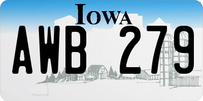 IA license plate AWB279
