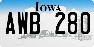 IA license plate AWB280