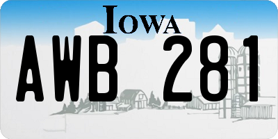 IA license plate AWB281