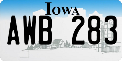 IA license plate AWB283