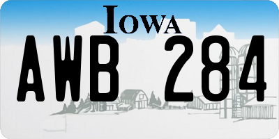 IA license plate AWB284