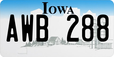 IA license plate AWB288