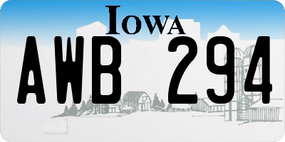 IA license plate AWB294
