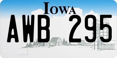 IA license plate AWB295