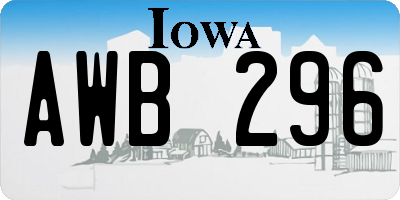 IA license plate AWB296