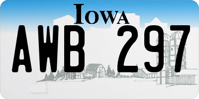 IA license plate AWB297