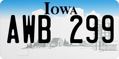 IA license plate AWB299