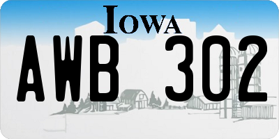 IA license plate AWB302