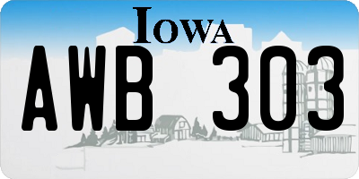 IA license plate AWB303