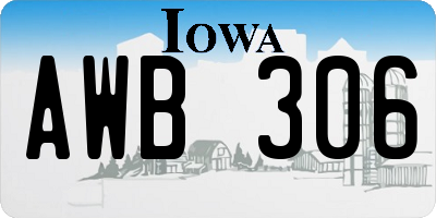 IA license plate AWB306