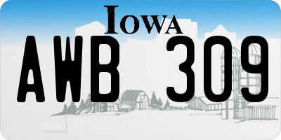 IA license plate AWB309