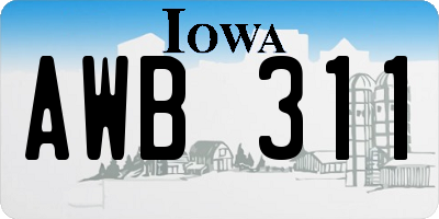 IA license plate AWB311