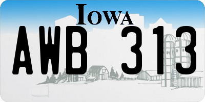 IA license plate AWB313