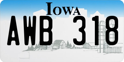 IA license plate AWB318