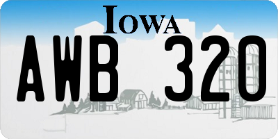 IA license plate AWB320
