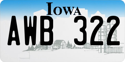 IA license plate AWB322