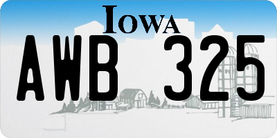 IA license plate AWB325