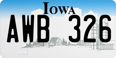 IA license plate AWB326