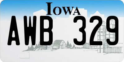 IA license plate AWB329