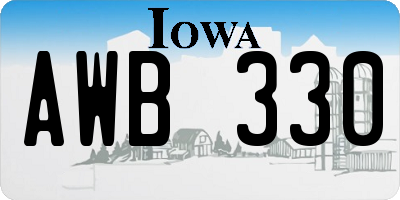 IA license plate AWB330