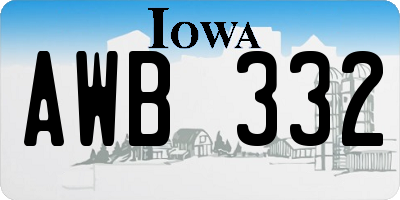 IA license plate AWB332