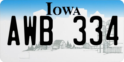 IA license plate AWB334