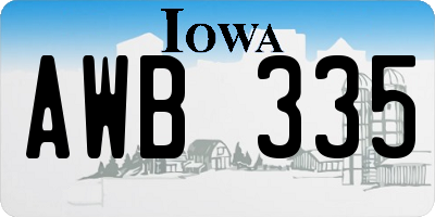 IA license plate AWB335