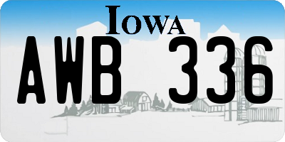 IA license plate AWB336