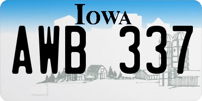 IA license plate AWB337
