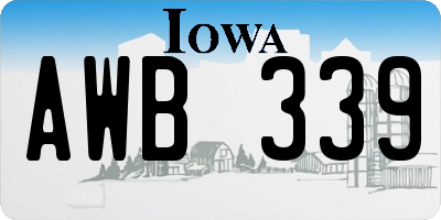 IA license plate AWB339