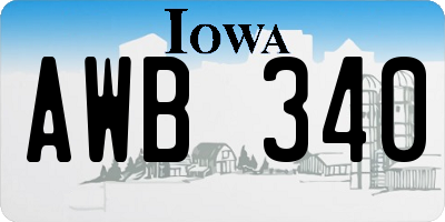 IA license plate AWB340