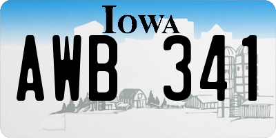 IA license plate AWB341