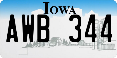 IA license plate AWB344