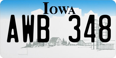 IA license plate AWB348