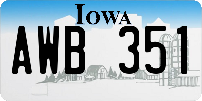 IA license plate AWB351