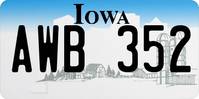 IA license plate AWB352