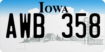 IA license plate AWB358