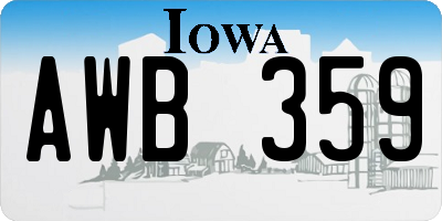IA license plate AWB359