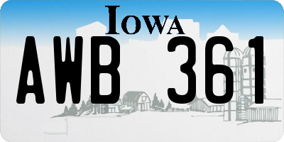 IA license plate AWB361