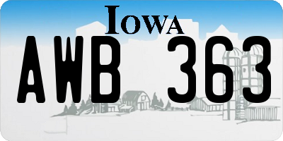 IA license plate AWB363