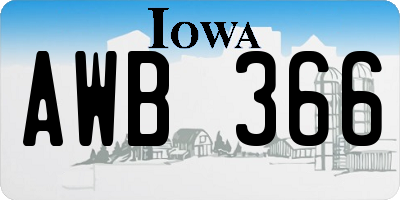IA license plate AWB366