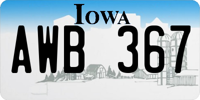 IA license plate AWB367