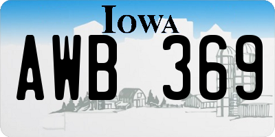 IA license plate AWB369