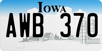 IA license plate AWB370